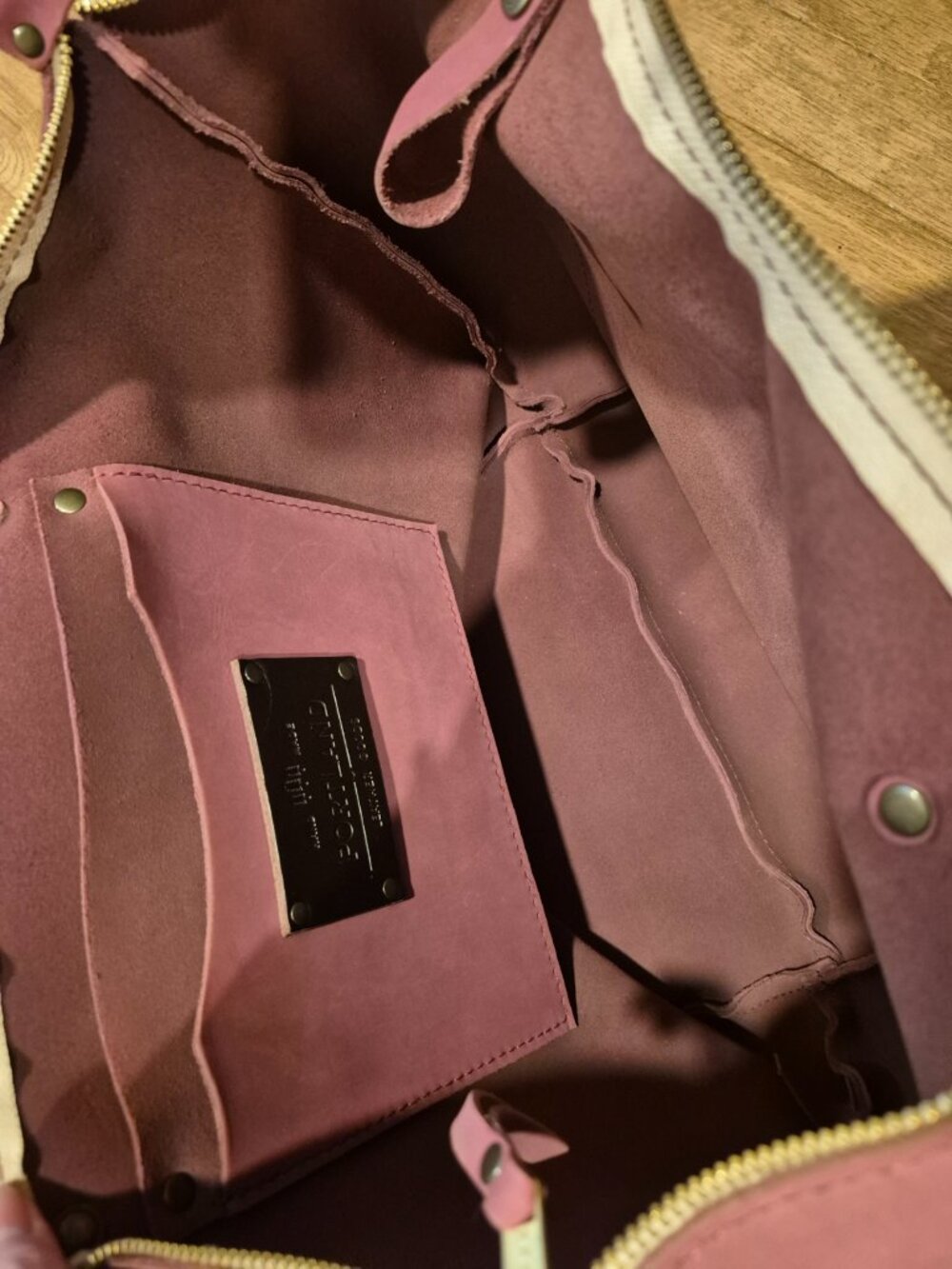 Portland Leather Almost Perfect Large Zip Tote-Foxglove - Picture 3 of 6